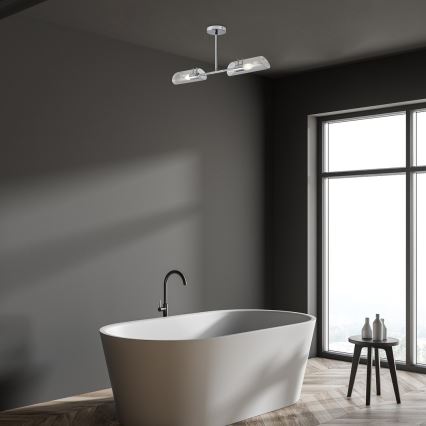 Rabalux - Kúpeľňový luster na tyči 2xE14/12W/230V IP44 lesklý chróm