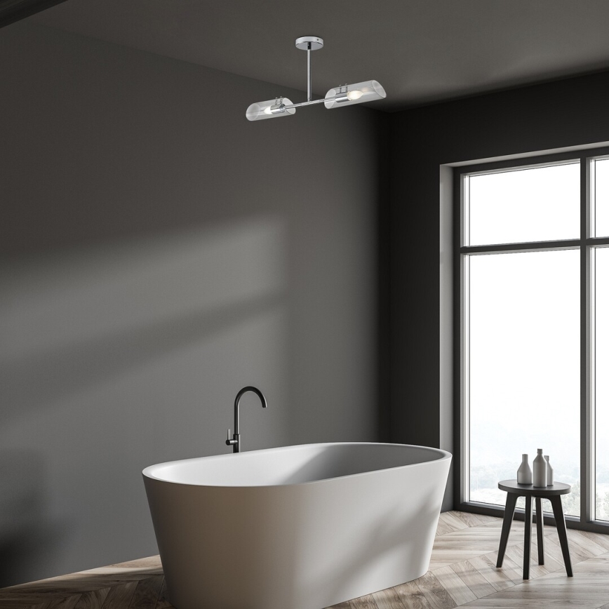 Rabalux - Kúpeľňový luster na tyči 2xE14/12W/230V IP44 lesklý chróm