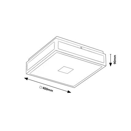 Rabalux - LED Kúpeľňové stropné svietidlo LED/24W/230V IP44 4000K 40x40 cm čierna