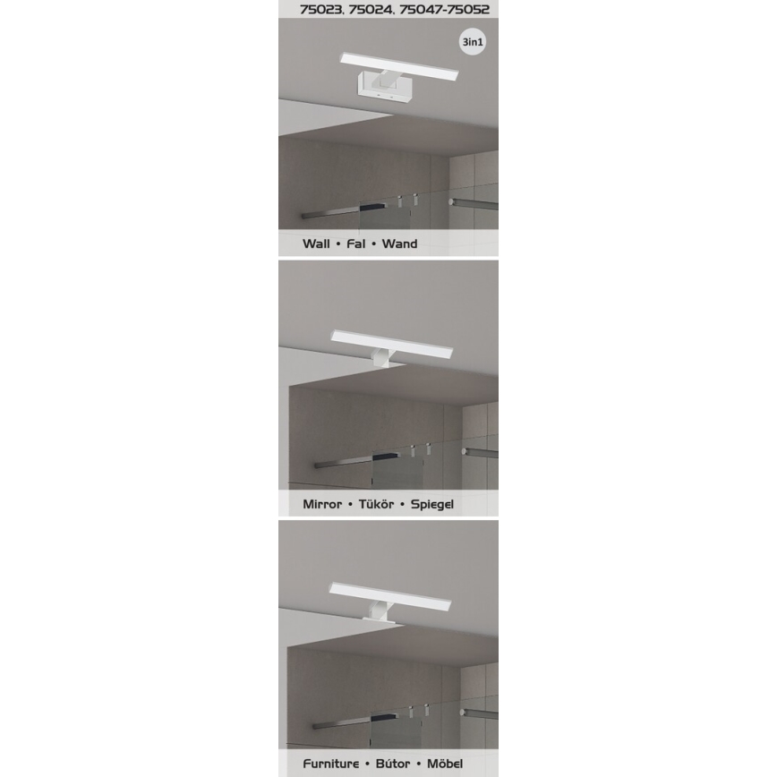 Rabalux - LED kúpeľňové osvetlenie na zrkadlo LED/9W/230V IP44 60 cm lesklý chróm