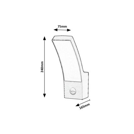 Rabalux - LED Vonkajšie nástenné svietidlo so senzorom LED/12W/230V IP44