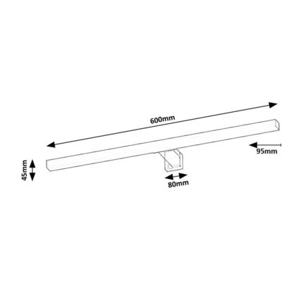 Rabalux - LED zrkadlové osvetlenie do kúpeľne LED/9W/230V IP44 60 cm čierne