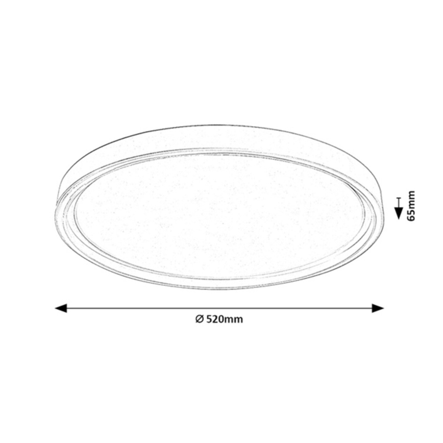 Rabalux - stmievateľné LED stropné svietidlo LED/54W/230V IP40 3000-6500K priemer 52 cm + diaľkové ovládanie