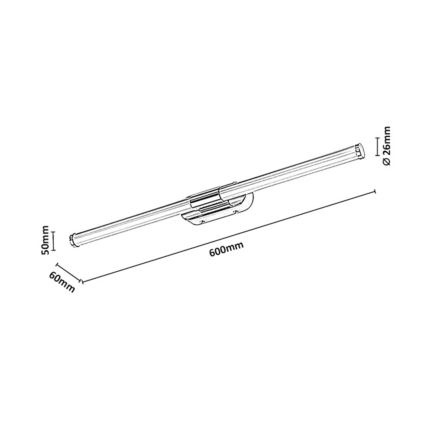 Rabalux - LED Kúpeľňové osvetlenie zrkadla LED/8W/230V IP44 60 cm čierna