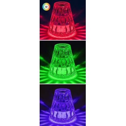 Rabalux - LED RGB Stmievateľná nabíjacia stolná lampa LED/2W/5V/3xAAA 3000K