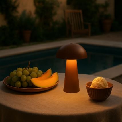 Rabalux - LED Stmievateľná dotyková nabíjateľná vonkajšia lampa LED/1,5W/5V IP44 1200 mAh USB hnedá