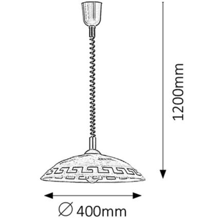 Rabalux 7640 - Luster ETRUSCO 1xE27/60W/230V