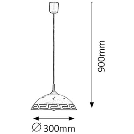 Rabalux 7652 - Luster ETRUSCO 1xE27/60W/230V