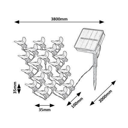 Rabalux - LED Solárna reťaz 20xLED/0,06W/1,2V IP44