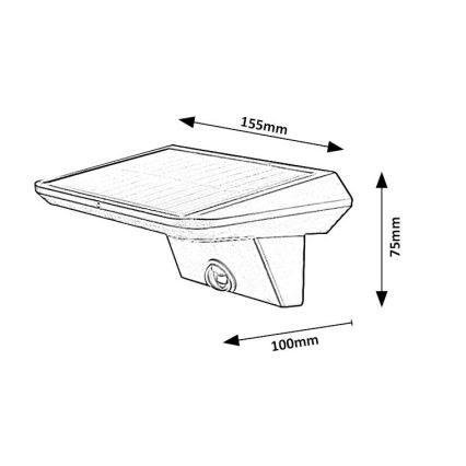 Rabalux - LED Solárne svietidlo so senzorom LED/10W/3,7V IP44 1200 mAh