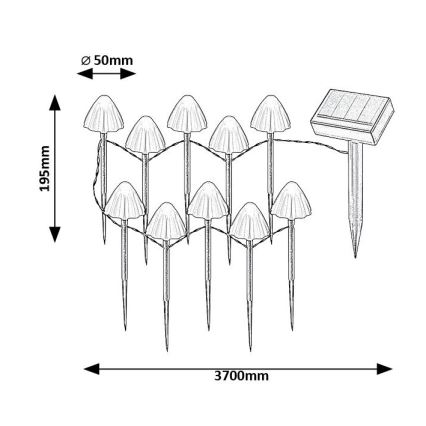 Rabalux - LED Solárne svietidlo 10xLED/0,2W/1,2V IP44