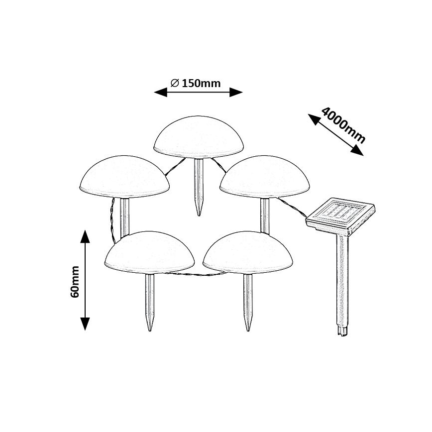 Rabalux - LED Solárne svietidlo 5xLED/0,2W/1,2V IP44