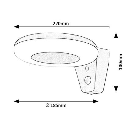 Rabalux - LED Solárne svietidlo so senzorom LED/4W/3,7V IP44