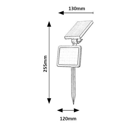 Rabalux - LED Solárny reflektor so senzorom LED/9,6W/3,7V IP44