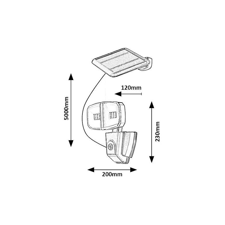 Rabalux - LED Solárny reflektor so senzorom LED/12W/3,7V IP44