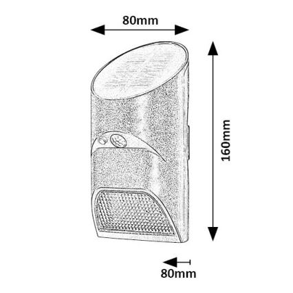 Rabalux - LED Solárne svietidlo so senzorom LED/3,6W/3,7V IP44