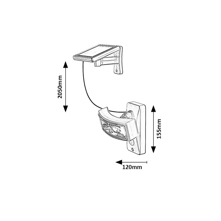 Rabalux - LED Solárne svietidlo so senzorom LED/2,4W/3,7V IP44