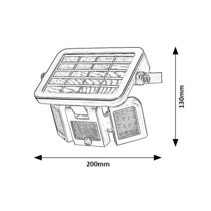 Rabalux - LED Solárny reflektor so senzorom LED/9,6W/3,7V IP44