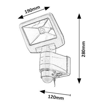 Rabalux - LED Solárny reflektor so senzorom LED/5W/3,7V IP44