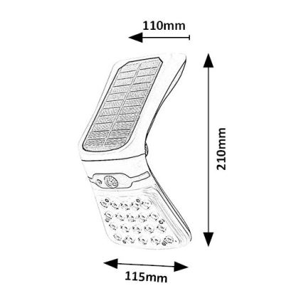 Rabalux - LED Stmievateľné solárne svietidlo so senzorom LED/4W/3,7V IP44