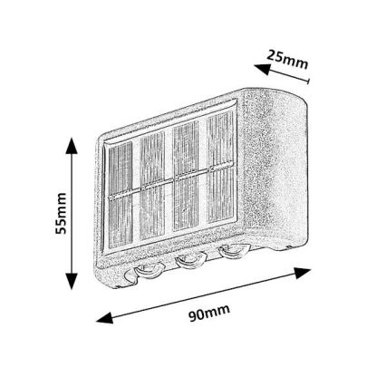Rabalux 77024 - LED Solárne nástenné svietidlo LED/1,2W/1,2V IP44