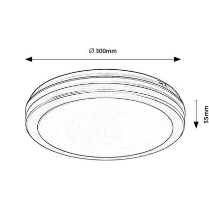 Rabalux - LED Kúpeľňové stropné svietidlo LED/28W/230V 3000/4000/6500K IP54 čierna