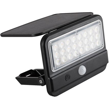 Rabalux - LED Solárne nástenné svietidlo so senzorom LED/7W/3,7V IP54 čierna