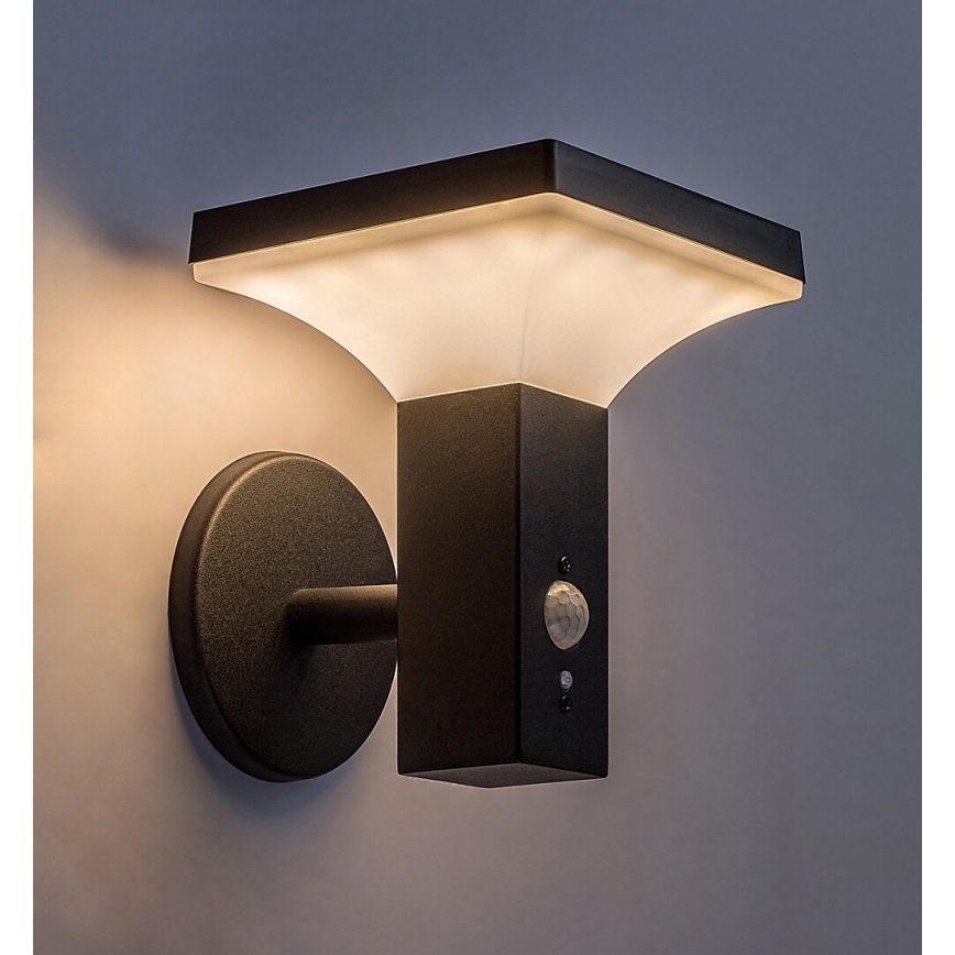 Rabalux - LED Solárne nástenné svietidlo so senzorom LED/4W/230V IP44 čierna