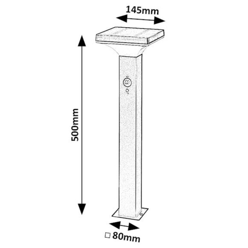 Rabalux - LED Solárna lampa so senzorom LED/4W/3,7V IP44 čierna