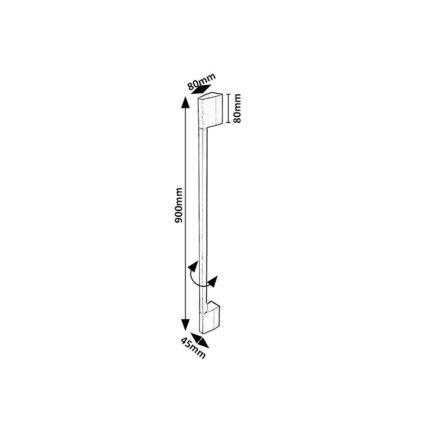 Rabalux - LED vonkajšie nástenné svietidlo LED/8W/230V IP54 90 cm čierne