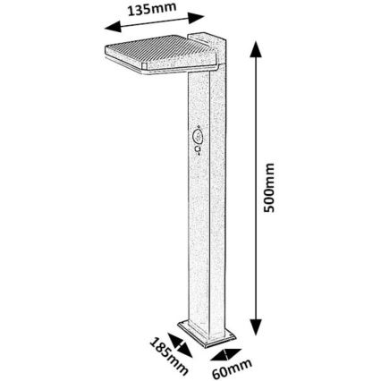 Rabalux - LED Stmievateľná solárna vonkajšia lampa so senzorom LED/4,4W/3,7V IP54 antracit