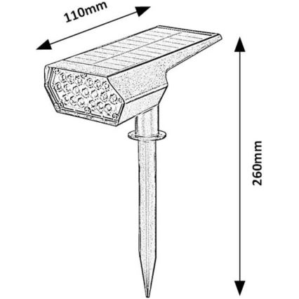 Rabalux - LED Solárne svietidlo LED/0,5W/3,7V IP65 čierna