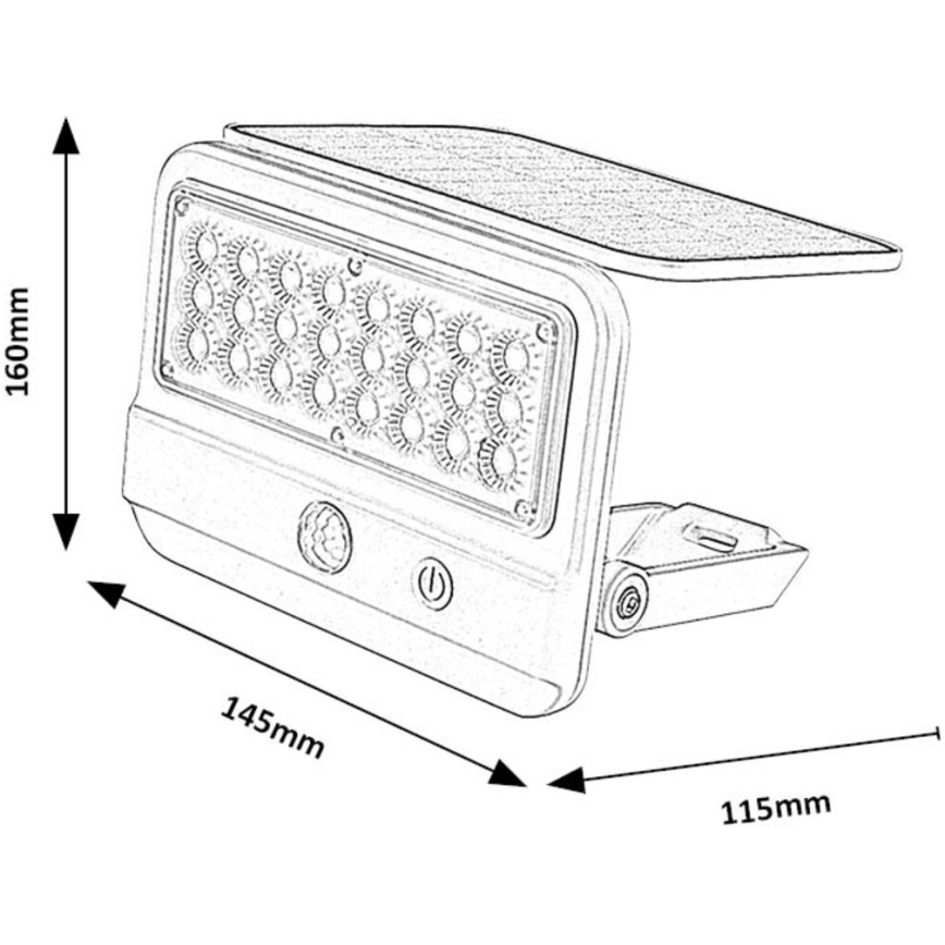 Rabalux - LED solárne nástenné svietidlo so senzorom LED/7W/3,7V IP54 biela 3000 mAh