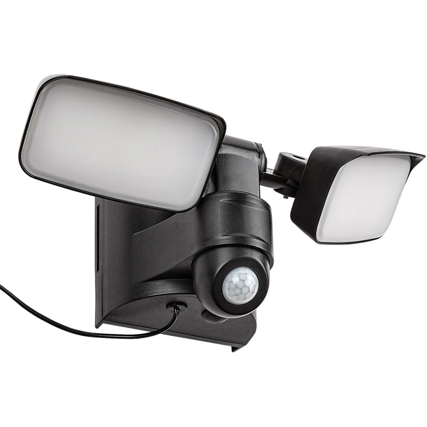 Rabalux - LED solárne nástenné flexibilné svietidlo so senzorom a externým panelom 2xLED/5W/3,7V IP54 čierna 600 mAh