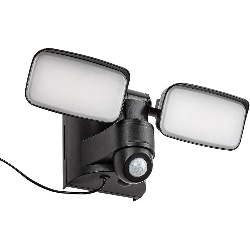 Rabalux - LED solárne nástenné flexibilné svietidlo so senzorom a externým panelom 2xLED/5W/3,7V IP54 čierna 600 mAh