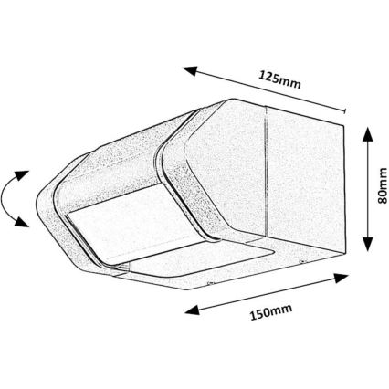 Rabalux - LED Vonkajšie nástenné flexibilné svietidlo LED/8W/230V IP54 antracit