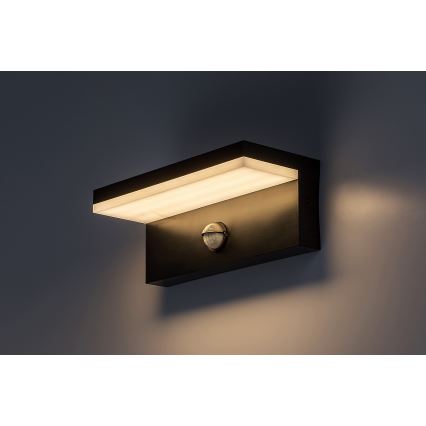 Rabalux - LED Vonkajšie nástenné svietidlo so senzorom LED/9W/230V 2700/4000/6500K IP54 čierna