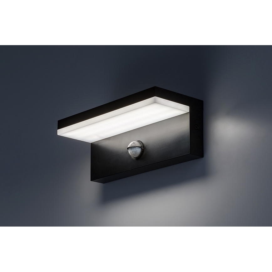Rabalux - LED Vonkajšie nástenné svietidlo so senzorom LED/9W/230V 2700/4000/6500K IP54 čierna