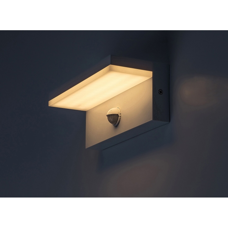 Rabalux - LED Vonkajšie nástenné svietidlo so senzorom LED/9W/230V 2700/4000/6500K IP54 biela