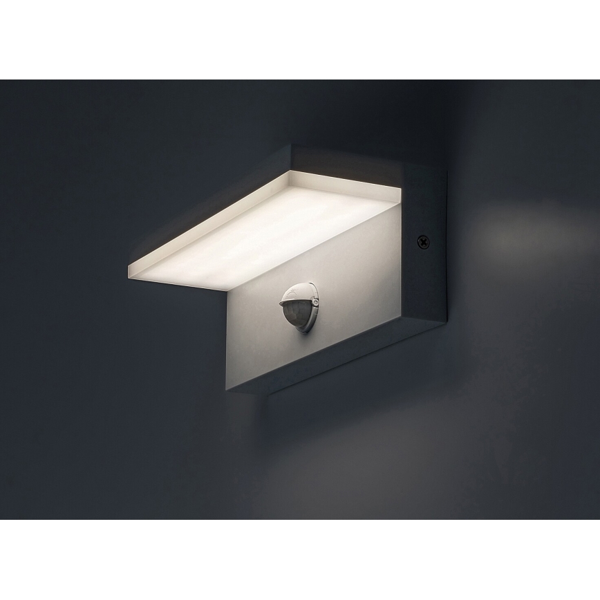 Rabalux - LED Vonkajšie nástenné svietidlo so senzorom LED/9W/230V 2700/4000/6500K IP54 biela