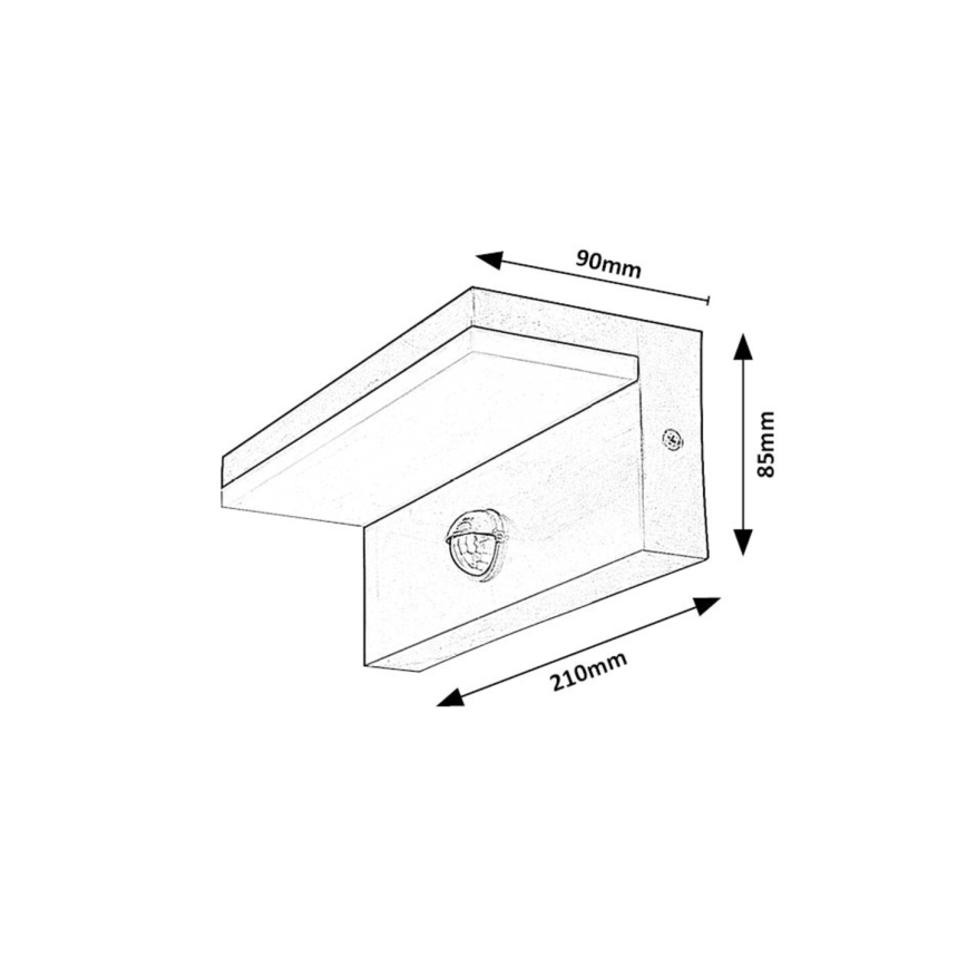 Rabalux - LED Vonkajšie nástenné svietidlo so senzorom LED/9W/230V 2700/4000/6500K IP54 biela