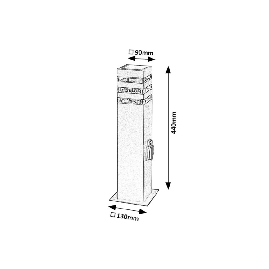 Rabalux - Vonkajšia lampa so zásuvkou 1xE27/12W/230V IP44