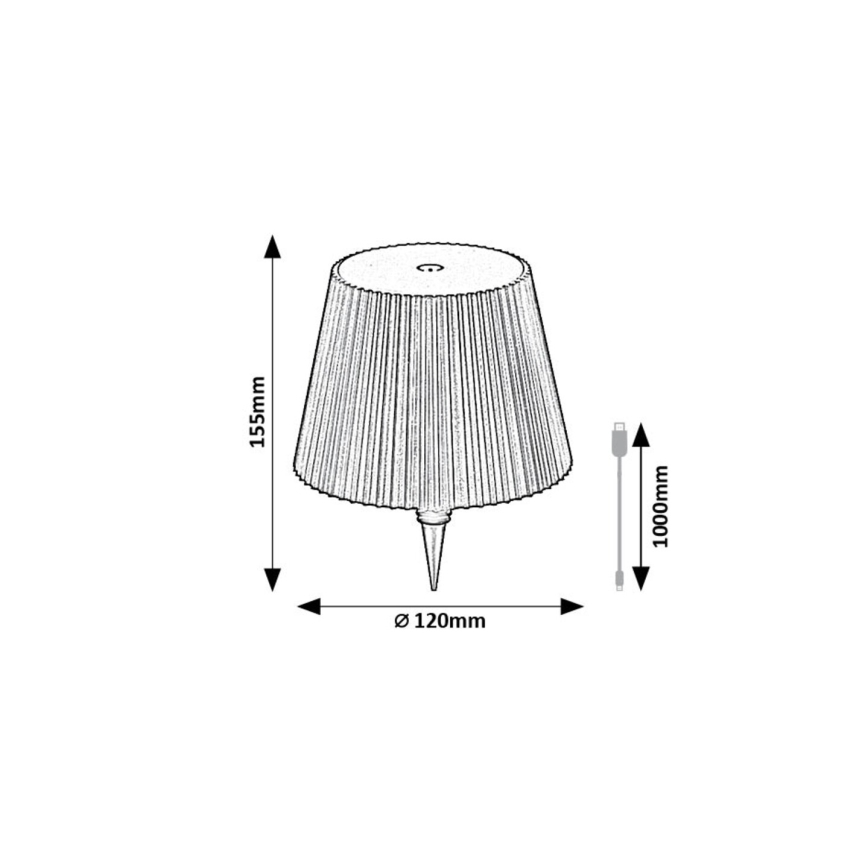 Rabalux - LED Stmievateľné nabíjacia tienidlo na láhev LED/2W/5V IP44