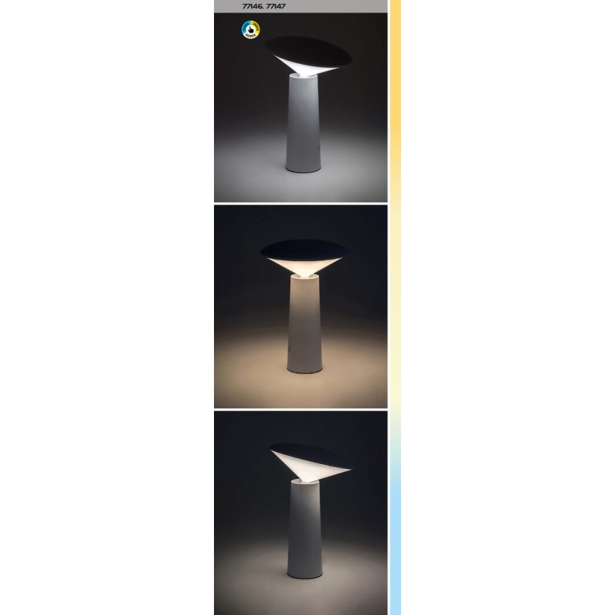Rabalux - LED Stmievateľná nabíjacia dotyková stolná lampa POLPERRO LED/3W/3,7V 1200mAh biela