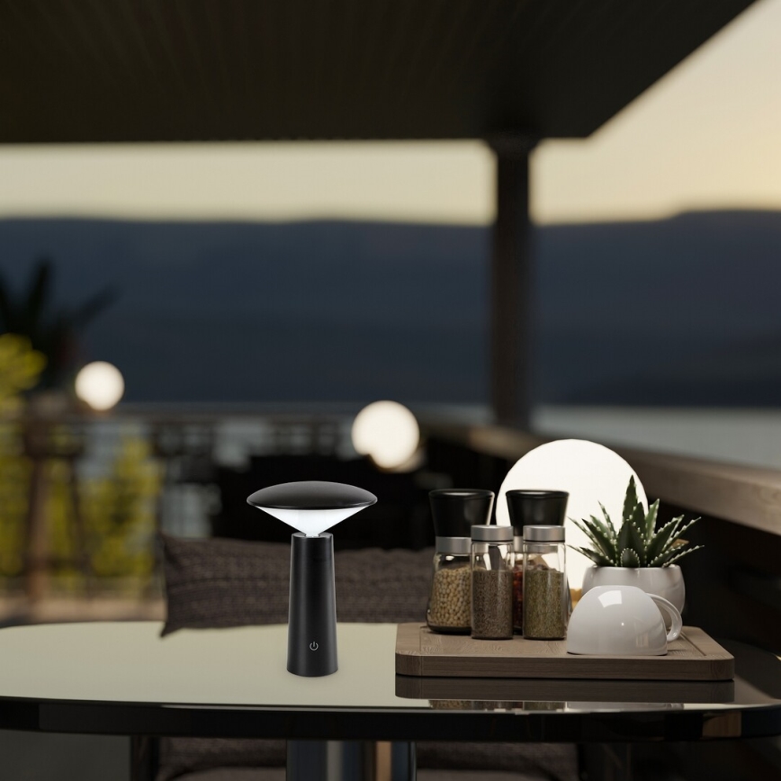 Rabalux - LED Stmievateľná nabíjacia dotyková stolná lampa POLPERRO LED/3W/3,7V 1200mAh čierna