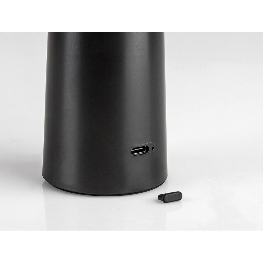 Rabalux - LED Stmievateľná nabíjacia dotyková stolná lampa POLPERRO LED/3W/3,7V 1200mAh čierna