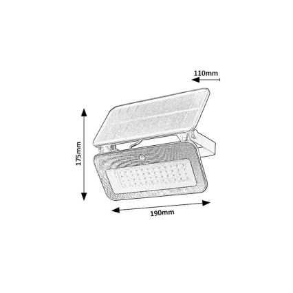 Rabalux - LED Solárny reflektor so senzorom LED/8W/3,7V 3000/4000/6500K IP65