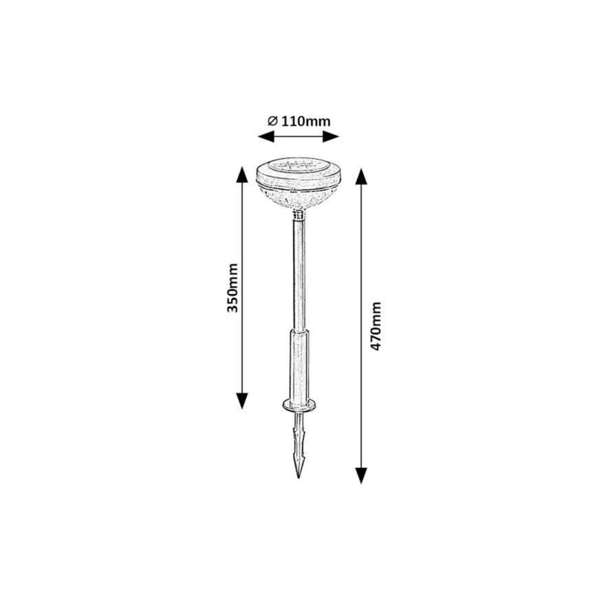 Rabalux - LED RGB Solárne svietidlo LED/0,1W/1,2V 600mAh IP44