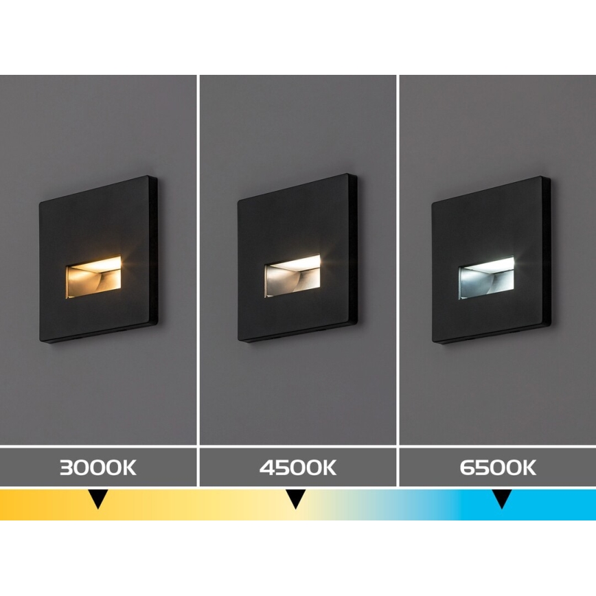 Rabalux - LED schodiskové svietidlo LED/1W/230V 3000/4500/6500K čierne