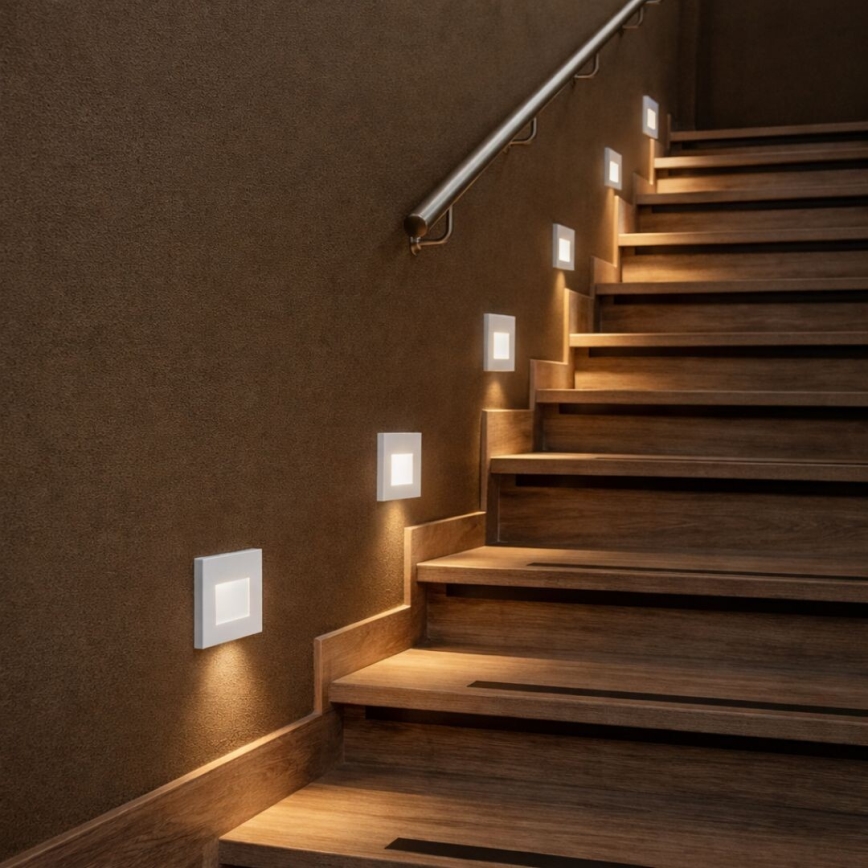 Rabalux - LED schodiskové svietidlo so senzorom pohybu a súmraku LED/1W/230V 3000/4500/6500K biela